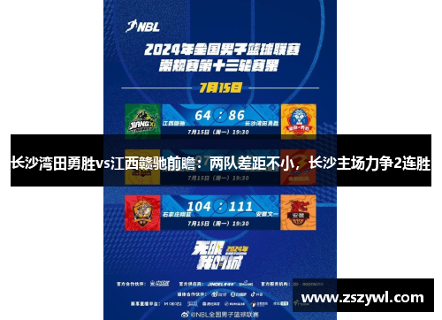 长沙湾田勇胜vs江西赣驰前瞻:两队差距不小,长沙主场力争2连胜